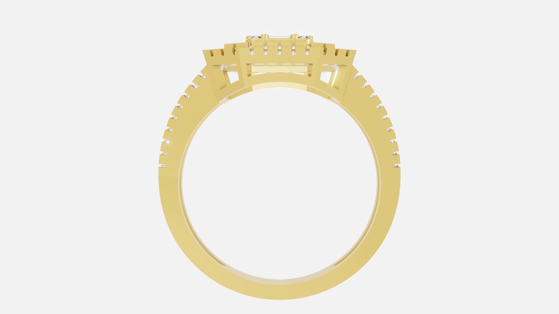 18K Gold CVD Diamond Ring VVS | Luxury Fine Ring