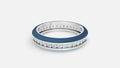 925 silver CVD diamond enamel ring minimal luxury design with blue enamel front view