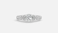 925 silver CVD diamond engagement ring front view with VVS clarity
