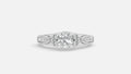 Silver CVD diamond engagement ring VVS GH clarity front sparkle view