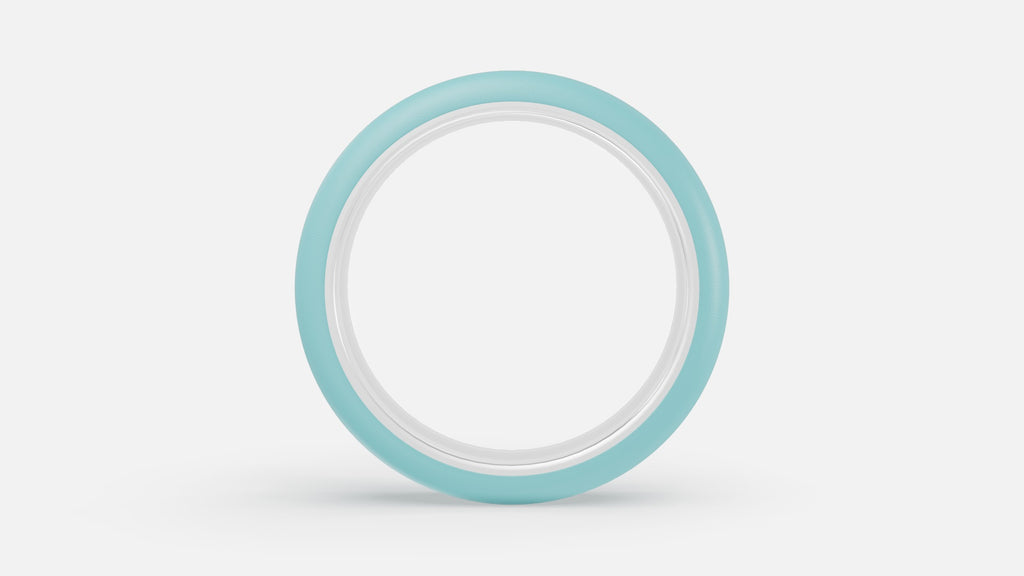 925 silver CVD diamond enamel ring minimal luxury design side profile polished silver finish