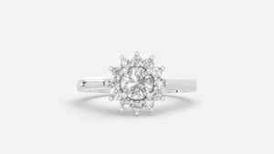 Silver CVD Diamond Engagement Ring 0.42ct VVS Elegant
