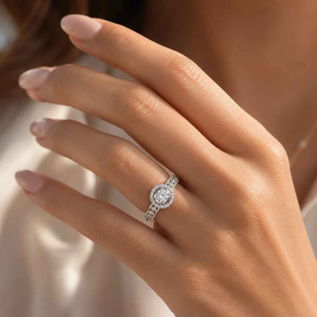 Sterling Silver CVD Diamond Ring VVS Clarity Minimal Luxury