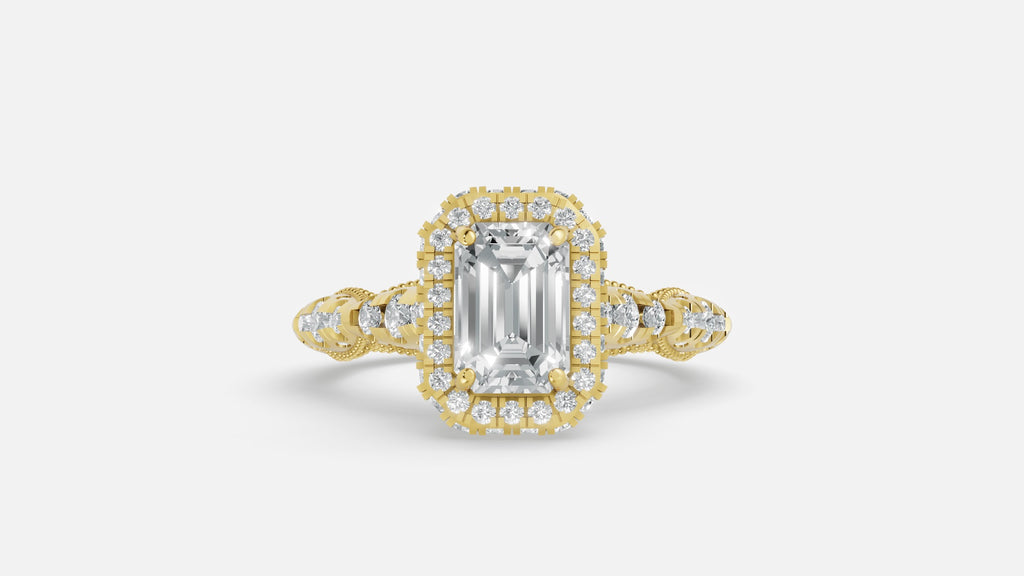 18K Gold CVD Diamond Engagement Ring (VVS G-H Certified)
