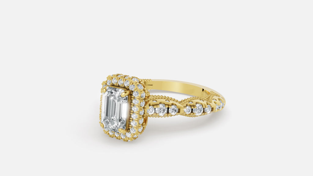 18K Gold CVD Diamond Engagement Ring (VVS G-H Certified)