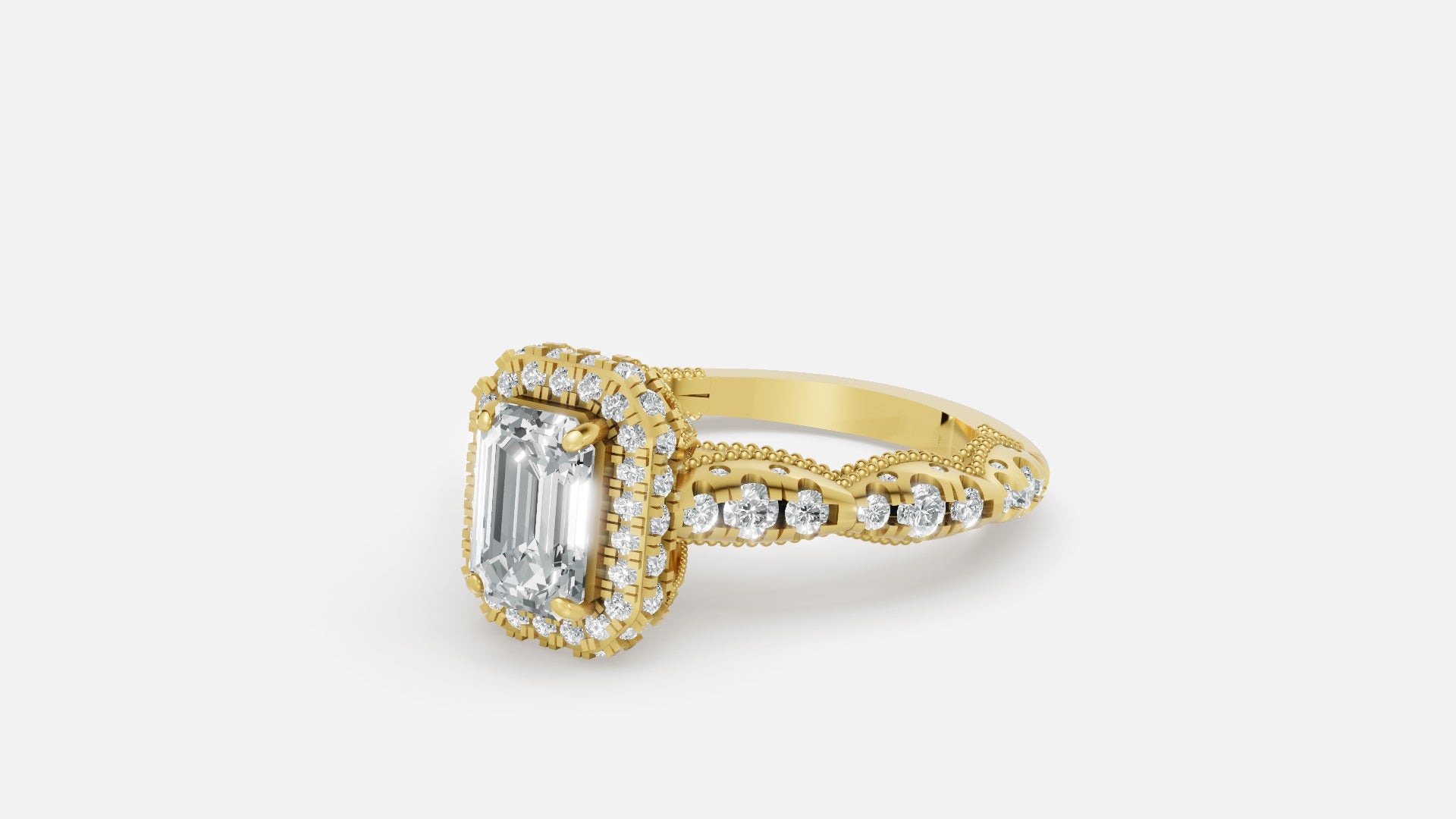 18K Gold CVD Diamond Engagement Ring (VVS G-H Certified)