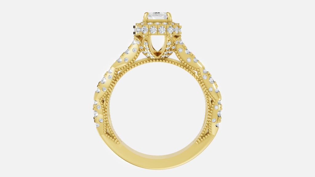 18K Gold CVD Diamond Engagement Ring (VVS G-H Certified)