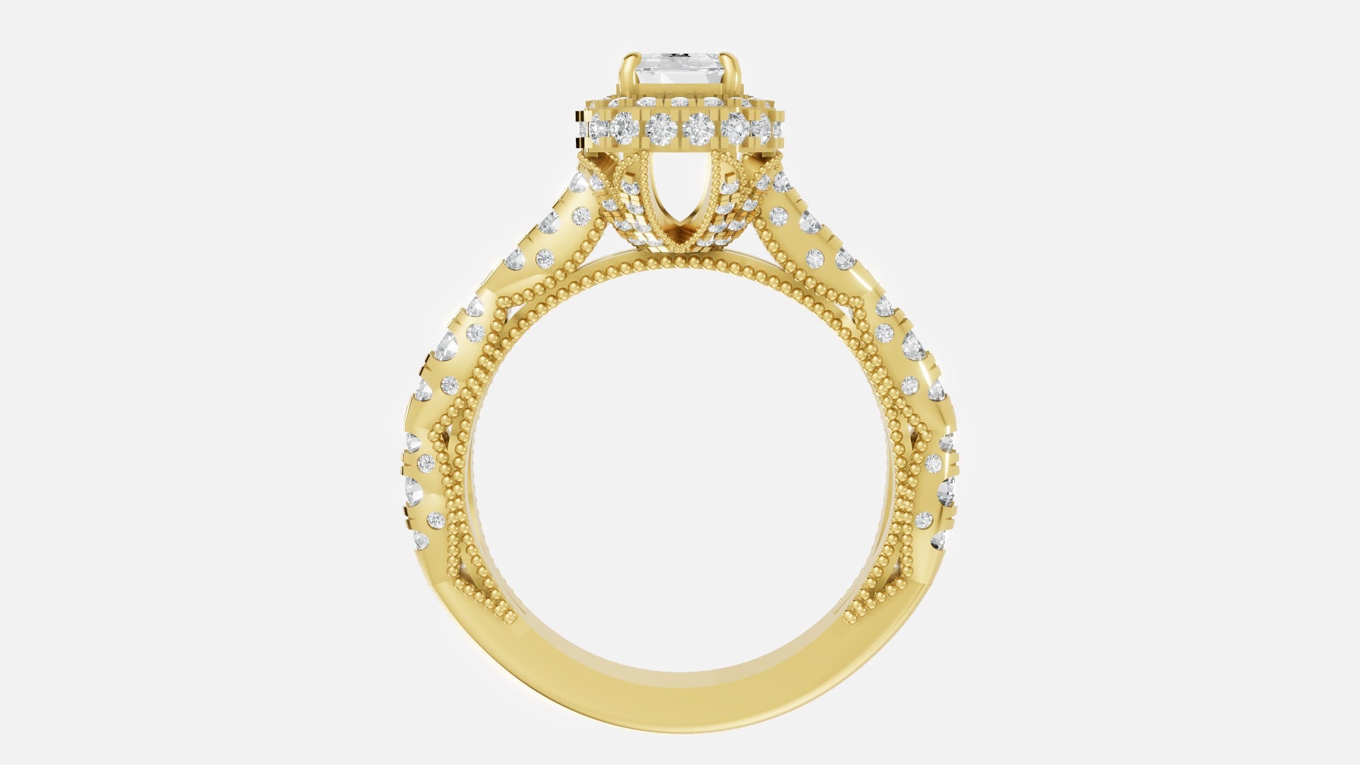 18K Gold CVD Diamond Engagement Ring (VVS G-H Certified)