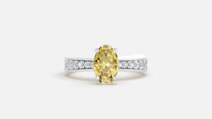 Silver Hidden Halo Oval Diamond Ring – VVS CVD Elegant Ring