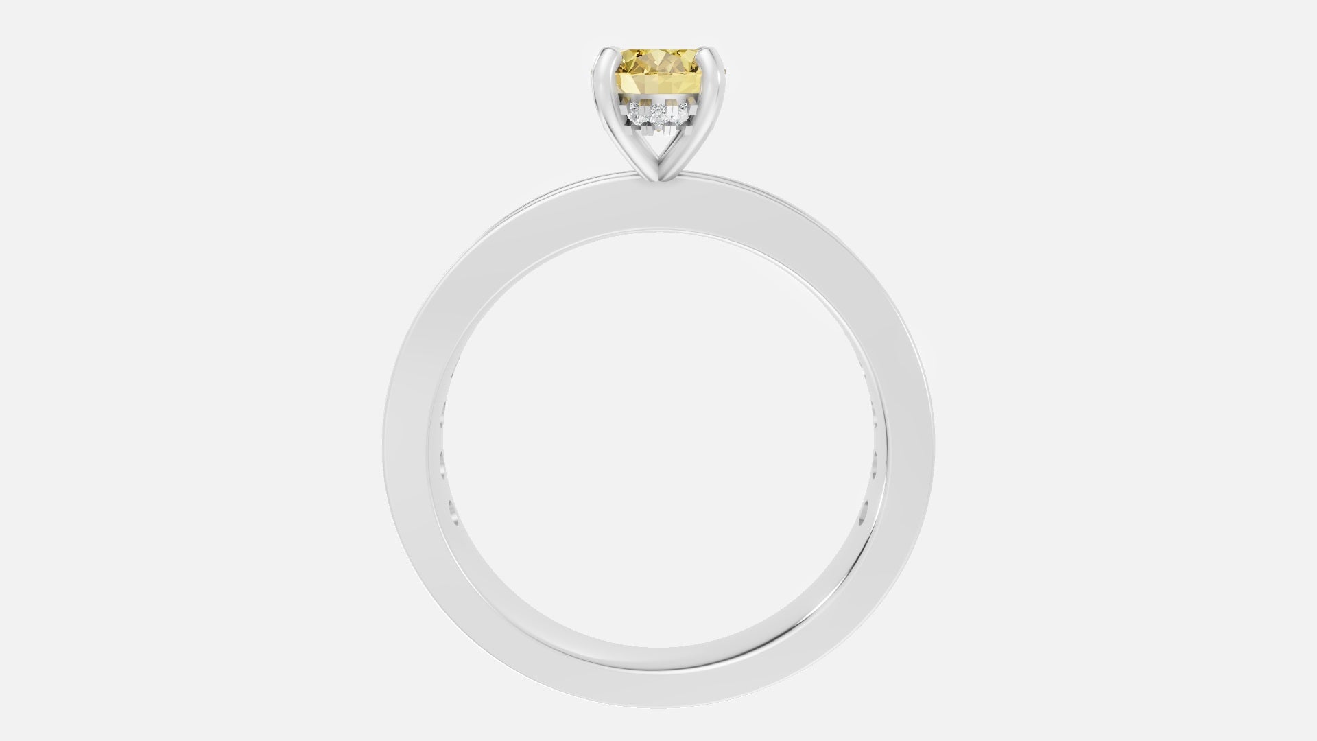 Silver Hidden Halo Oval Diamond Ring – VVS CVD Elegant Ring