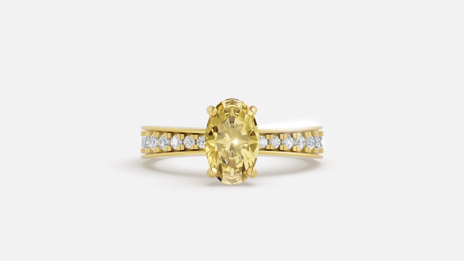 18K Gold Hidden Halo Oval Diamond Ring – VVS CVD Luxury Ring