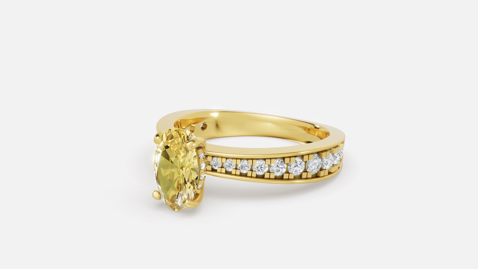18K Gold Hidden Halo Oval Diamond Ring – VVS CVD Luxury Ring