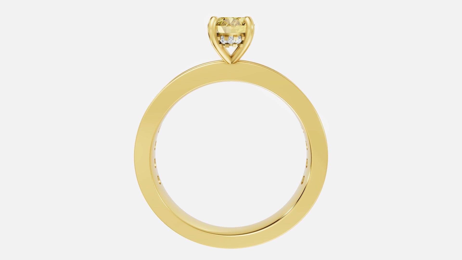 18K Gold Hidden Halo Oval Diamond Ring – VVS CVD Luxury Ring
