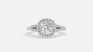 925 Silver Cushion Halo Diamond Ring – Elegant Split Shank Ring