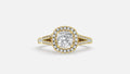 18K Gold Cushion Halo Diamond Ring – Split Shank Luxury Ring