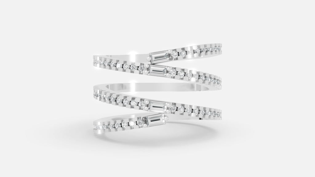 925 Silver Multi Band Diamond Ring – VVS CVD Elegant Style