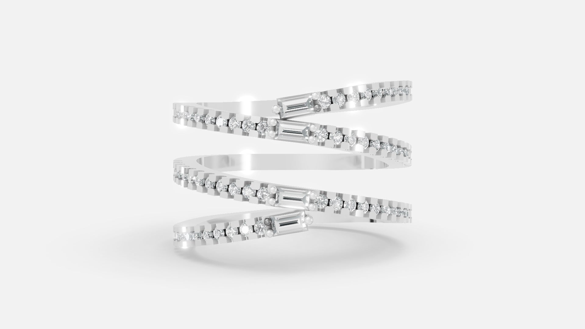 925 Silver Multi Band Diamond Ring – VVS CVD Elegant Style