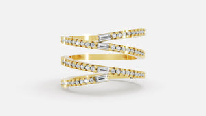 18K Gold Multi Band Diamond Ring – VVS CVD Luxury Design