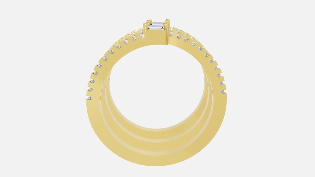 18K Gold Multi Band Diamond Ring – VVS CVD Luxury Design