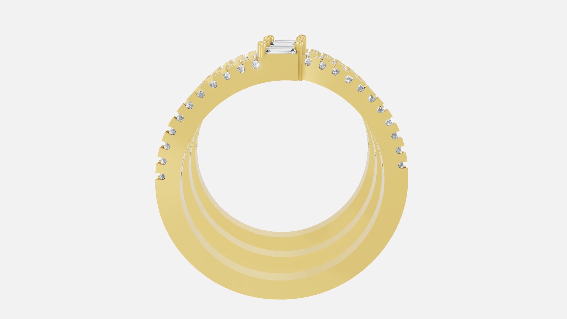 18K Gold Multi Band Diamond Ring – VVS CVD Luxury Design