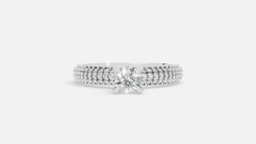 925 Silver Enamel Diamond Ring | CVD VVS Minimal Ring