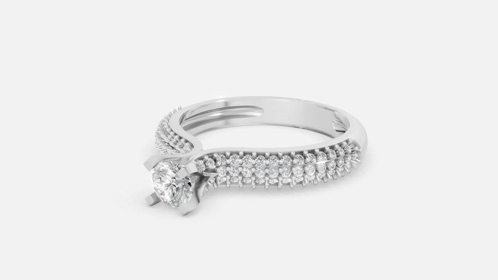 925 Silver Enamel Diamond Ring | CVD VVS Minimal Ring