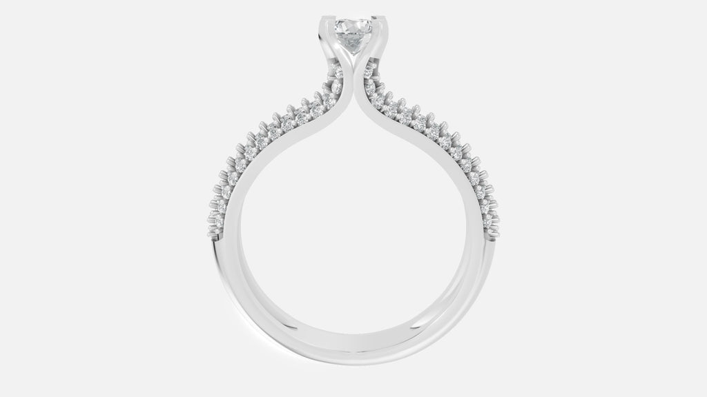925 Silver Enamel Diamond Ring | CVD VVS Minimal Ring