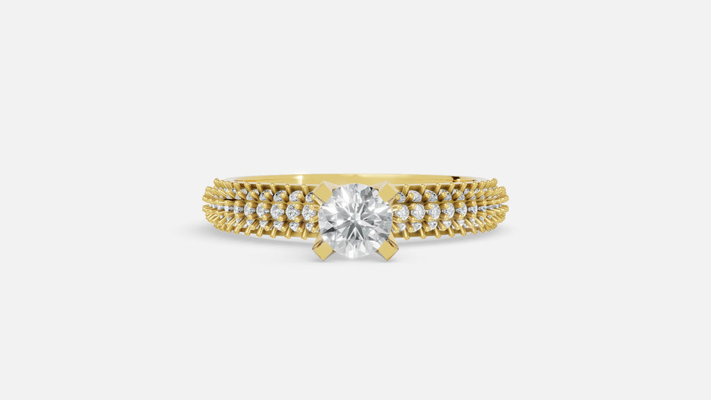 18K Gold Enamel Diamond Ring | CVD VVS Luxury Ring
