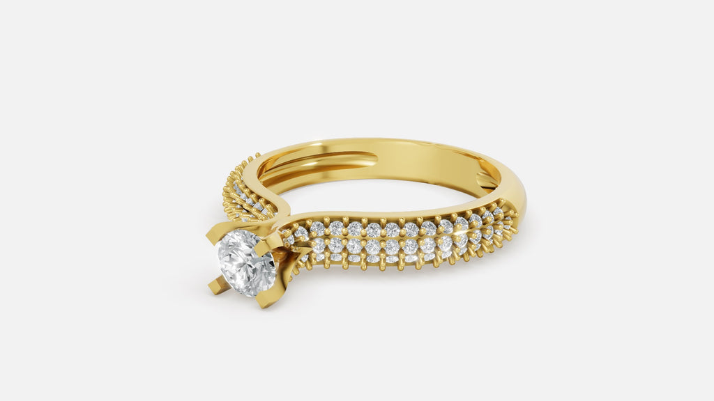 18K Gold Enamel Diamond Ring | CVD VVS Luxury Ring