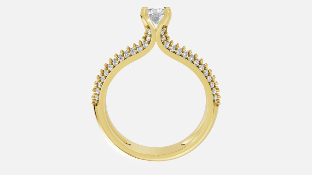 18K Gold Enamel Diamond Ring | CVD VVS Luxury Ring