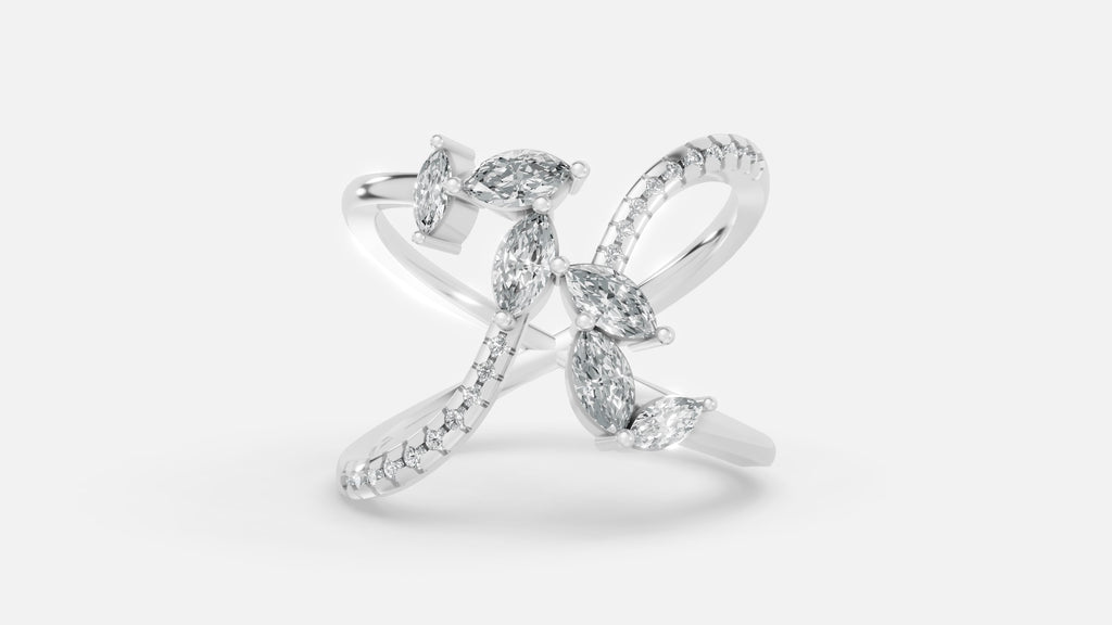 Sterling Silver Diamond Ring VVS CVD Minimal Luxury