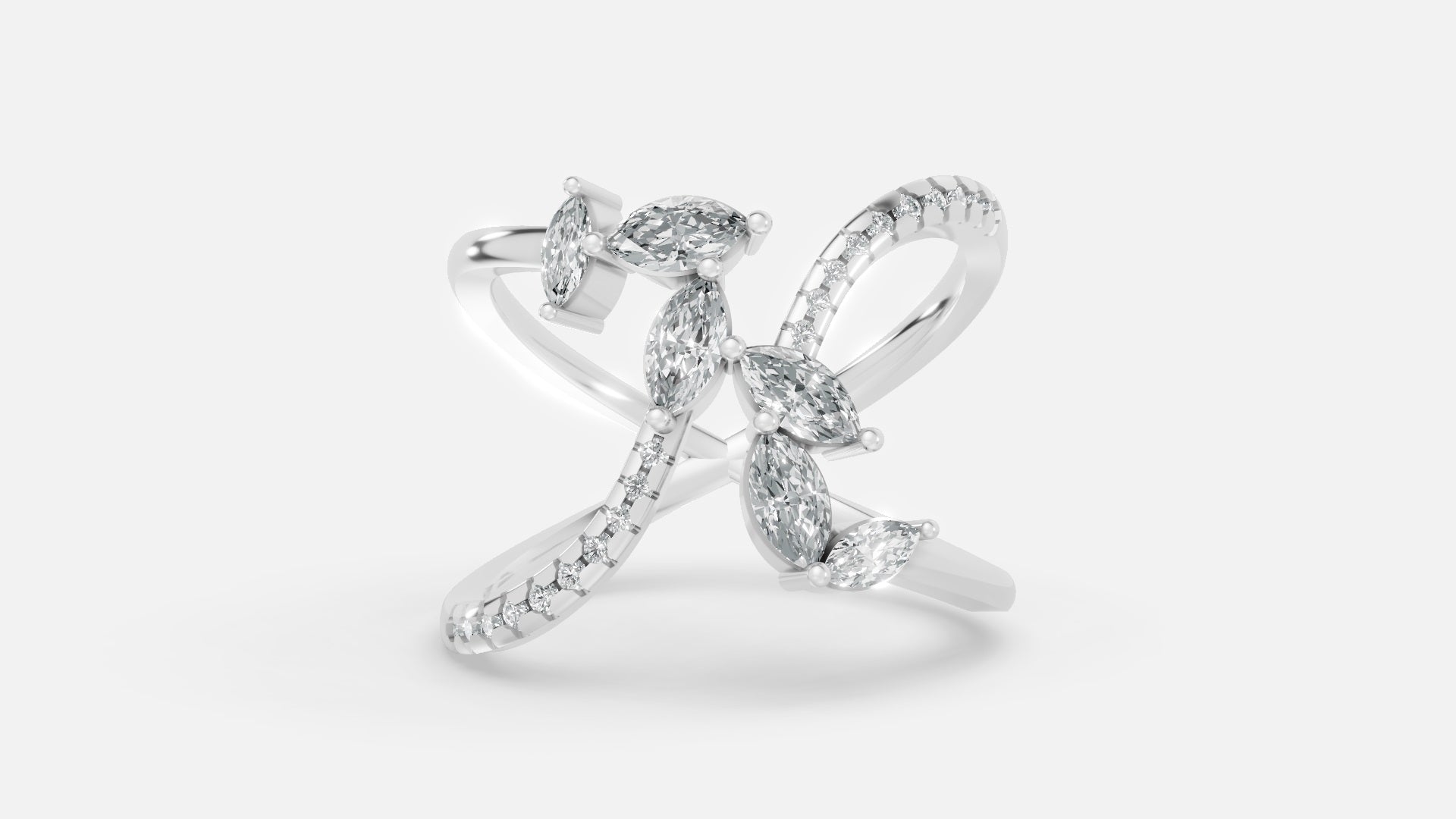 Sterling Silver Diamond Ring VVS CVD Minimal Luxury