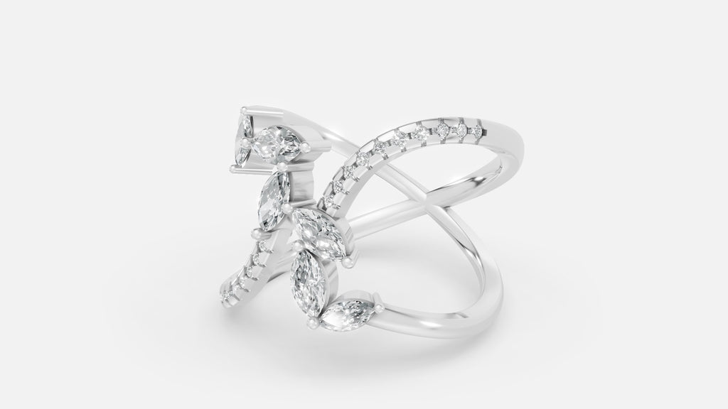 Sterling Silver Diamond Ring VVS CVD Minimal Luxury