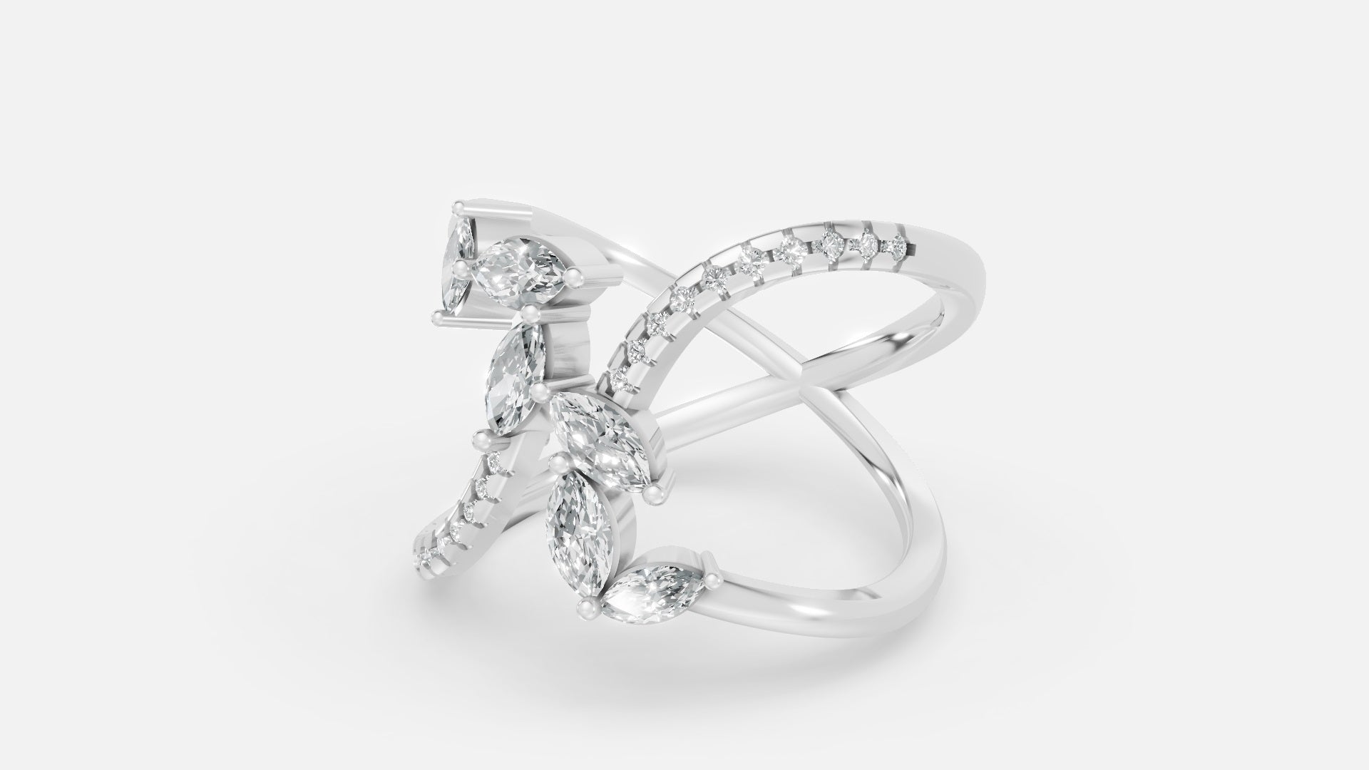 Sterling Silver Diamond Ring VVS CVD Minimal Luxury
