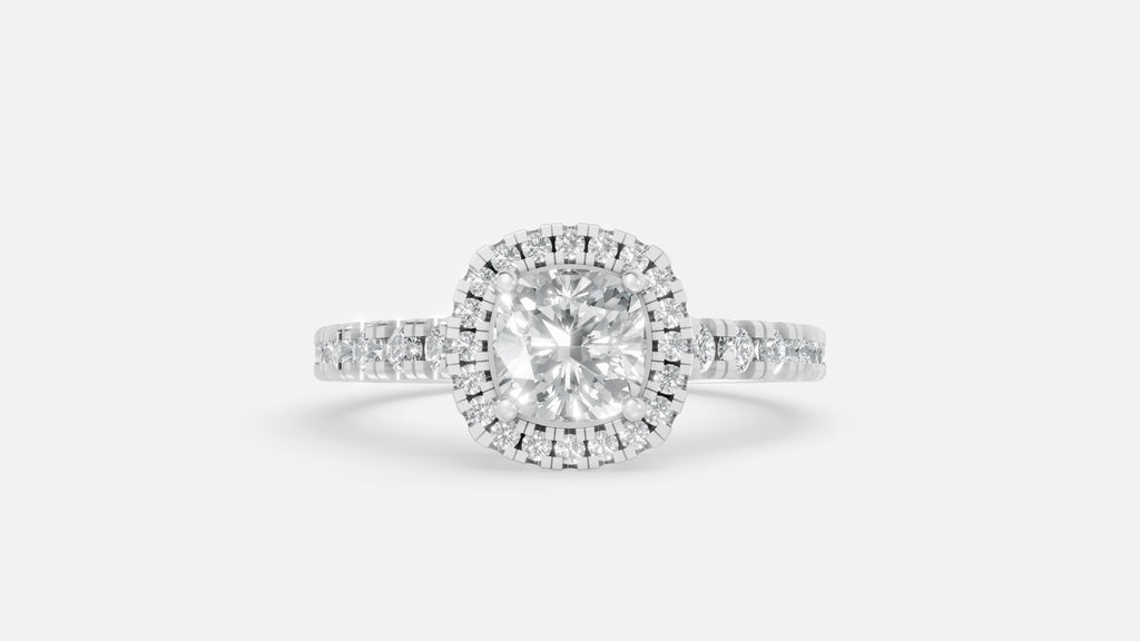 Silver Cushion Cut Diamond Eternity Ring – VVS CVD Band