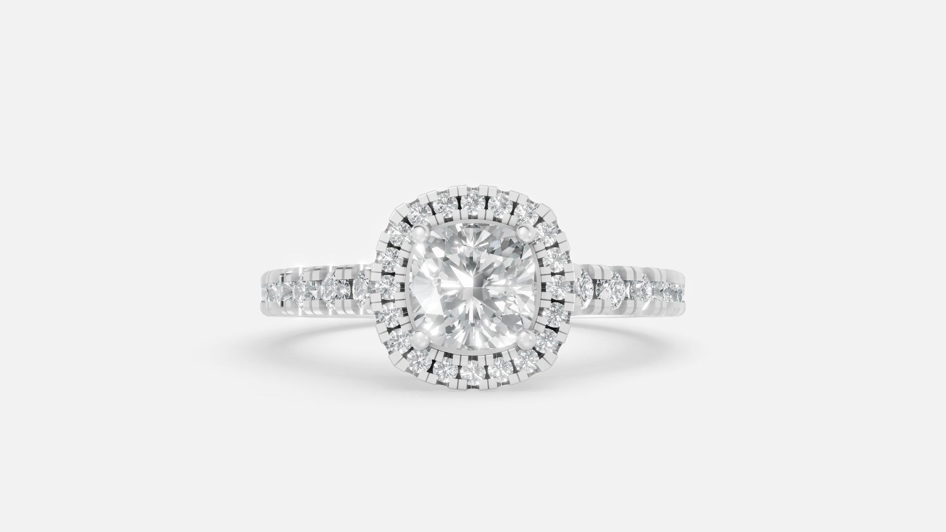 Silver Cushion Cut Diamond Eternity Ring – VVS CVD Band