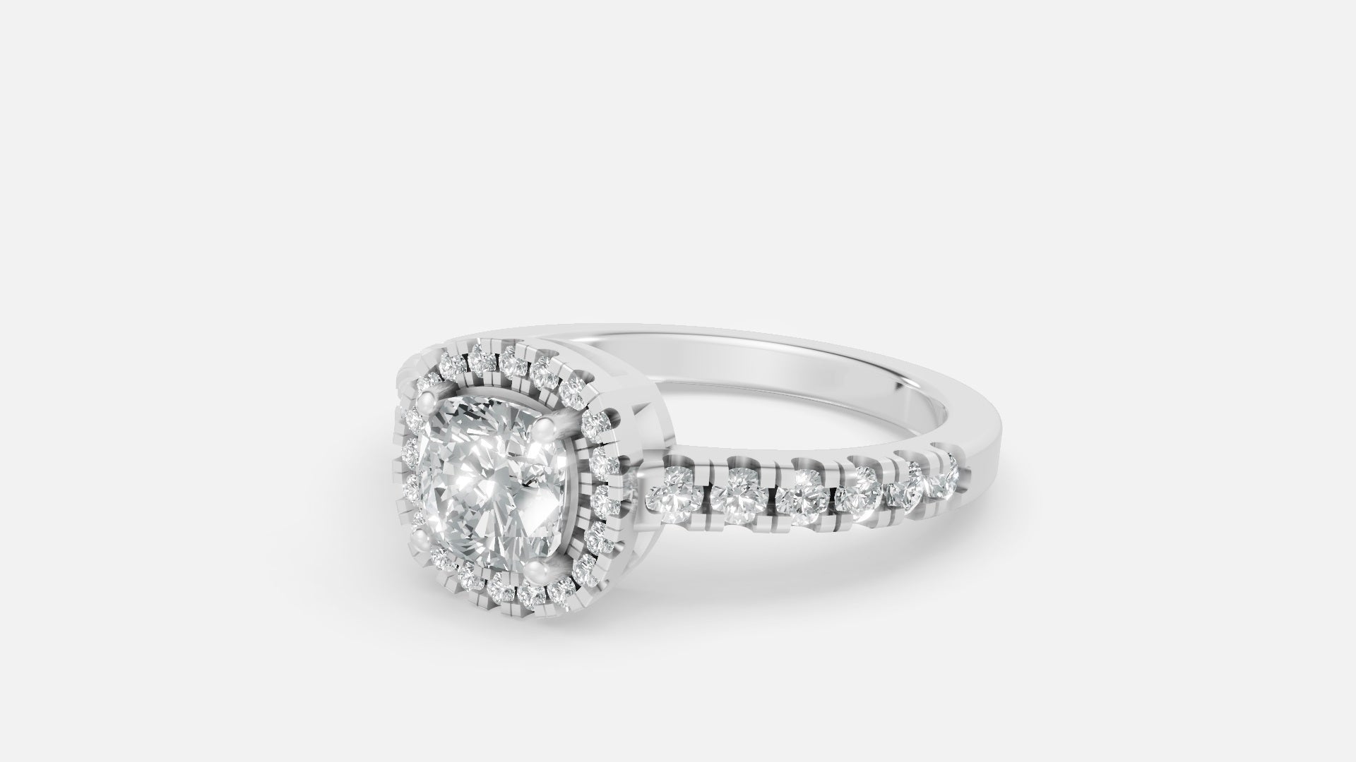 Silver Cushion Cut Diamond Eternity Ring – VVS CVD Band