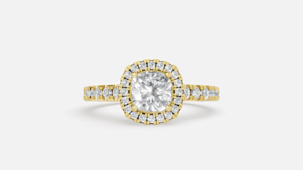 18K Gold Cushion Cut Diamond Eternity Ring – VVS CVD Band