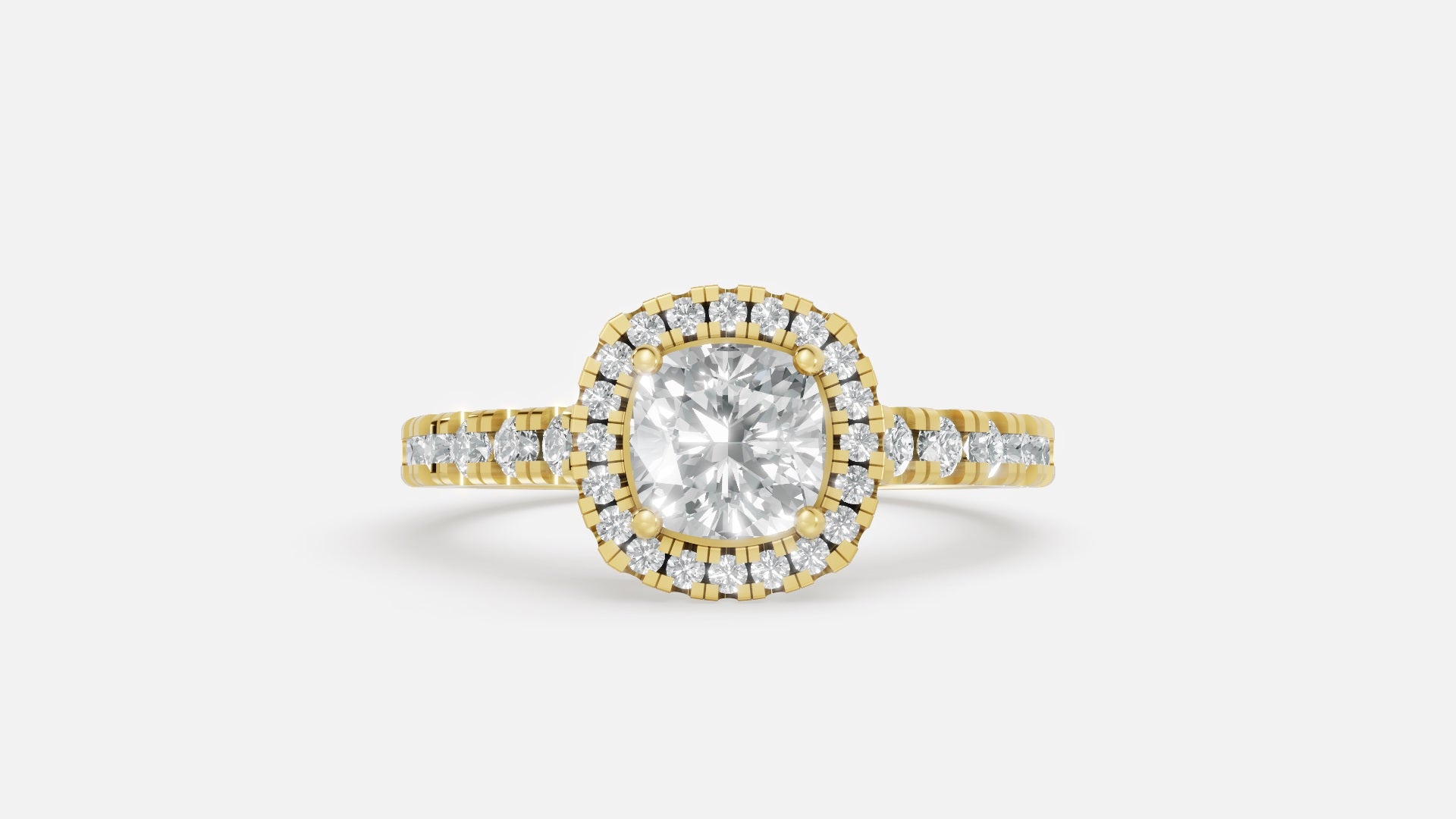 18K Gold Cushion Cut Diamond Eternity Ring – VVS CVD Band