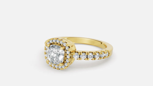 18K Gold Cushion Cut Diamond Eternity Ring – VVS CVD Band