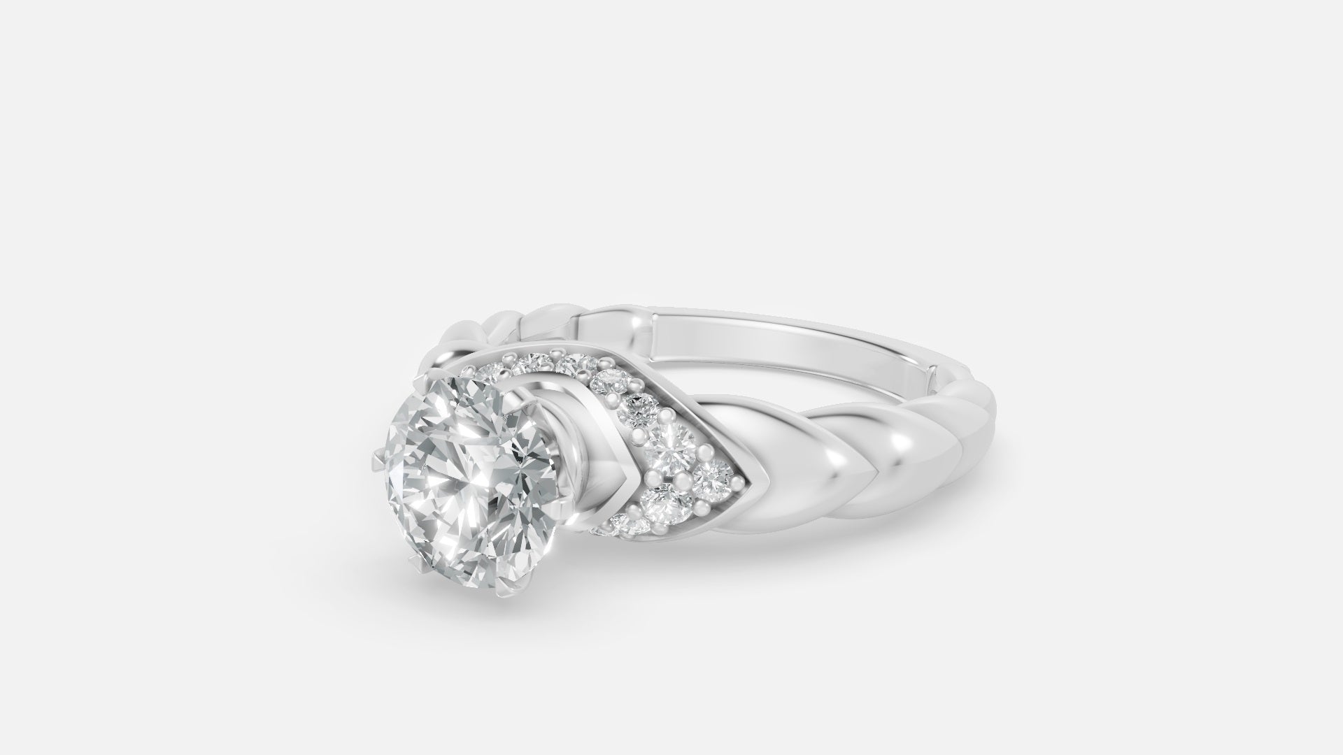 925 Silver CVD Diamond Engagement Ring – VVS Clarity