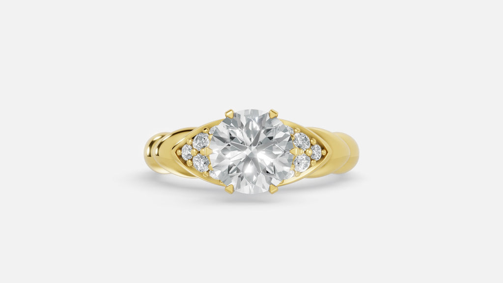 18K Gold CVD Diamond Engagement Ring – VVS Clarity