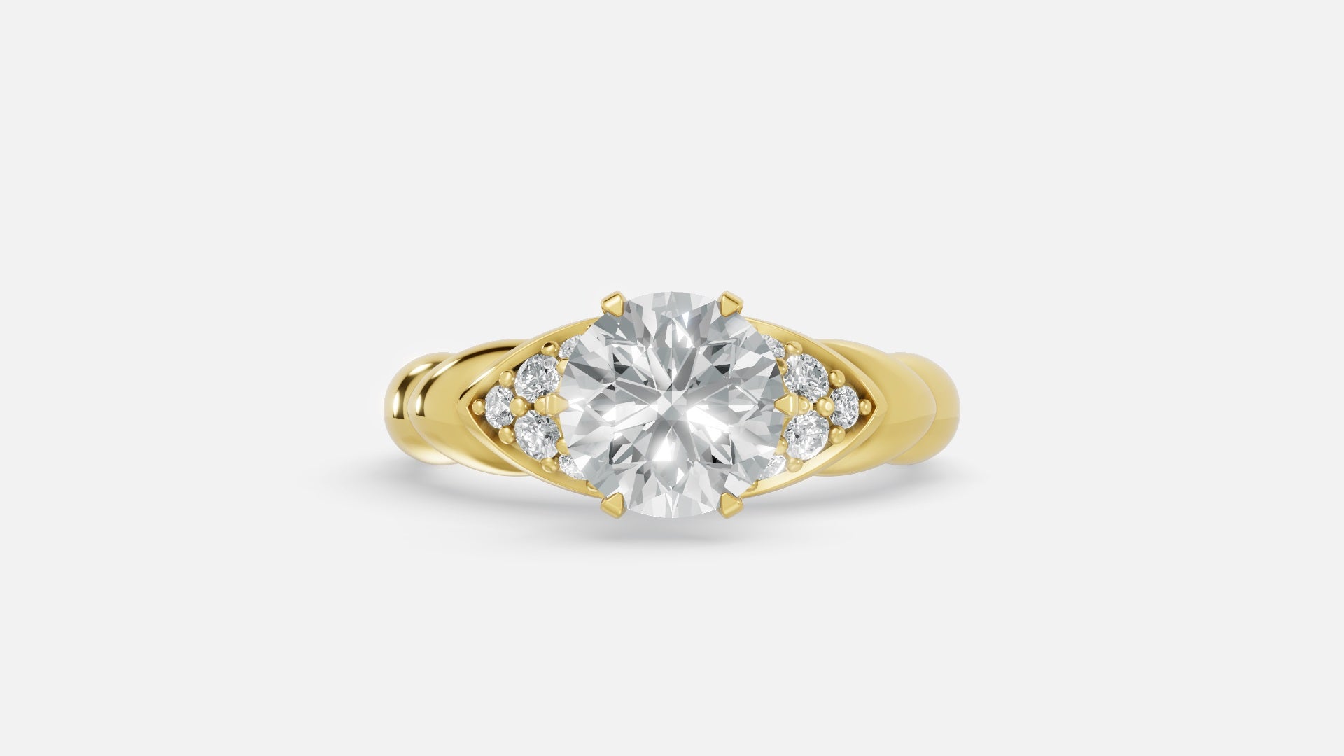 18K Gold CVD Diamond Engagement Ring – VVS Clarity