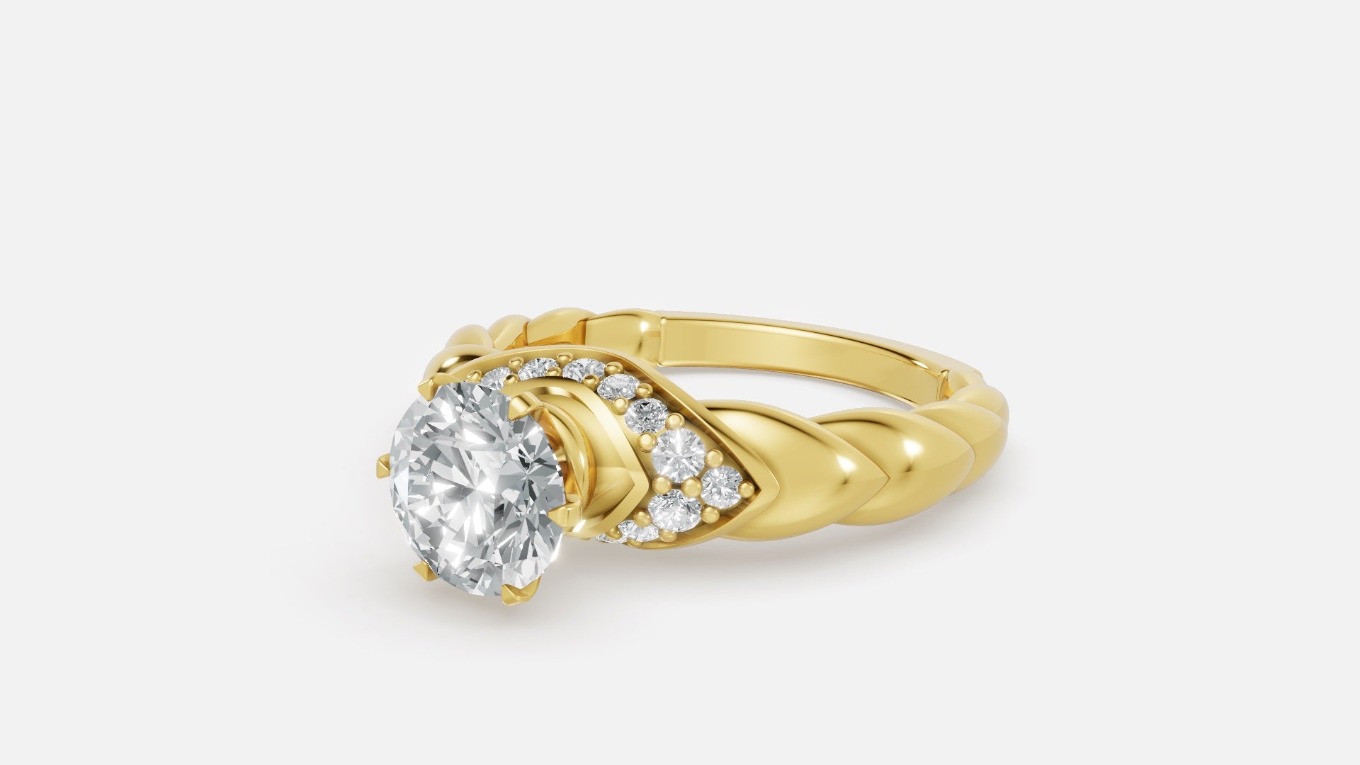 18K Gold CVD Diamond Engagement Ring – VVS Clarity