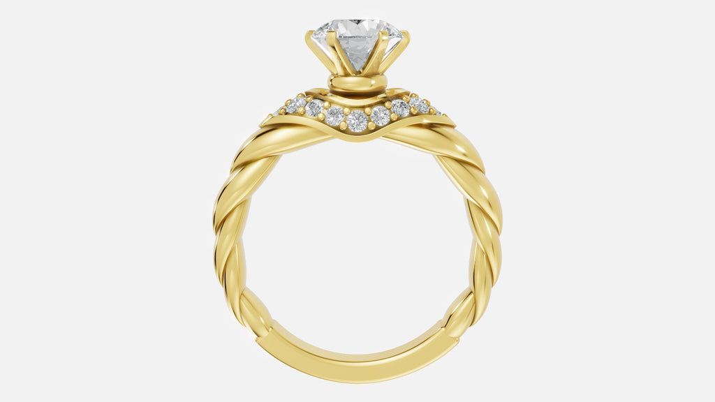 18K Gold CVD Diamond Engagement Ring – VVS Clarity
