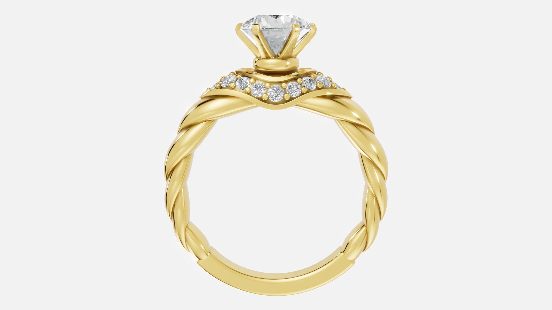18K Gold CVD Diamond Engagement Ring – VVS Clarity