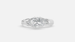 Sterling Silver Lab Diamond Engagement Ring VVS Round Cut