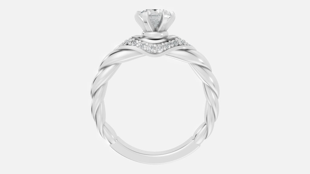 Sterling Silver Lab Diamond Engagement Ring VVS Round Cut
