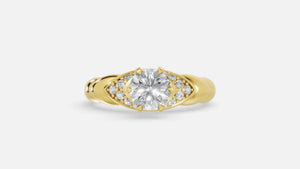 18K Gold Lab Diamond Engagement Ring VVS EF Round Cut