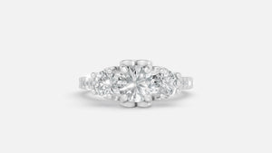 Sterling Silver Diamond Engagement Ring Round VVS CVD